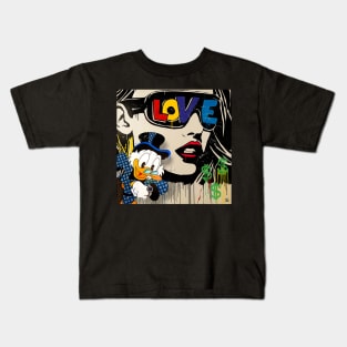 Scrooge McDuck pop art Kids T-Shirt